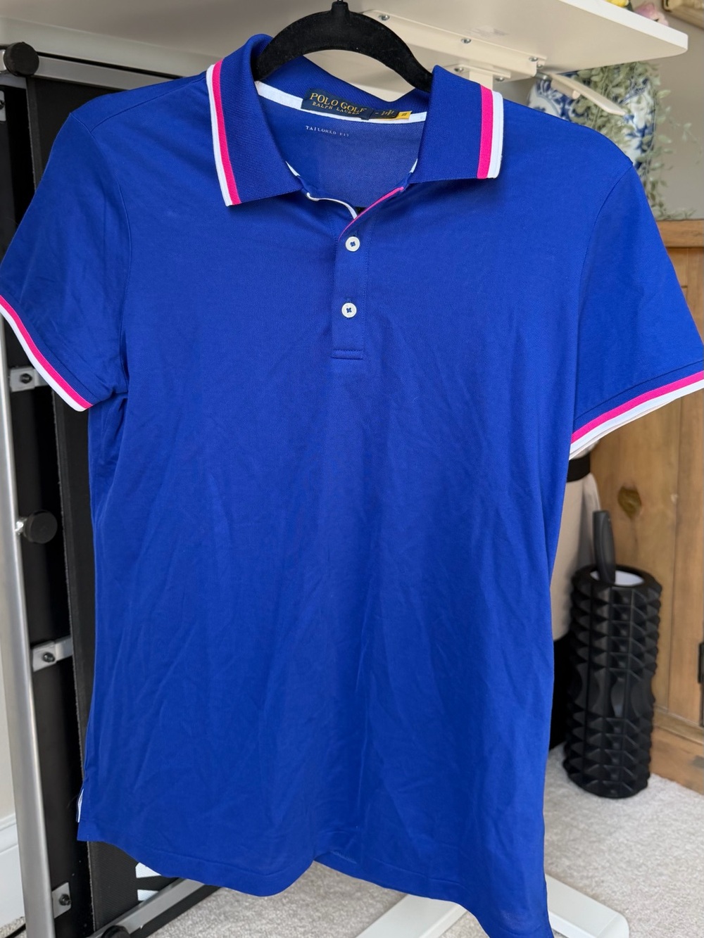 Ralph Lauren Blue Polo with Pink and White Trim